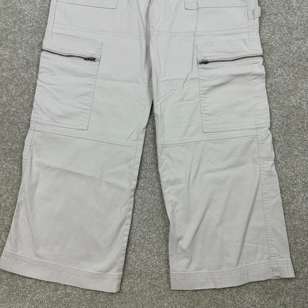 Sincerely Jules Womens Beige Cargo Pants Wide Leg Utility Cropped Size 9/29